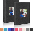 Photo Album 4x6 100 Pockets 2 Packs  Small Mini Capacity Linen Photo Album Bulk