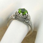 Genuine Peridot   Seed Pearl Victorian Design 925 Sterling Silver Ring      552x
