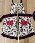 Vintage Retro Cottage Grandma Style Rooster Print Full Apron Nwt 100  Cotton