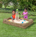 Step2 Naturally Playful Sandstone Beige Plastic Sandbox Toy With Cover For Kids