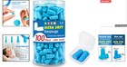 100 Disposable Soft Foam Ear Plugs  32db Nrr  Comfortable Lake Blue For All Uses