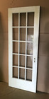 Antique Single 15 Lite Wood 30x79 Shabby White French Door Chic Old Vtg 1062-24b