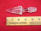 Vintage Pointed Clear Cut Crystal Glass Decanter  Wine Or Bottle Stopper 4 1 2 