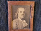Very Old Benjamin Franklin And Andrew Jackson Wood Framed Picture - But Why 