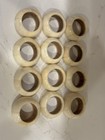 Set Of 12 Vintage Soapstone  With Wood Core Napkin Rings Faux Bone