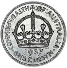 Australia Crown 1937 Silver Au  george Vi 