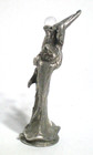 Pewter Wizard Staff Crystal Ball Owl 3  Gallo 1980s
