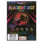 Neon Blackout Dice - 50 Dice Set - 5 Colors - Included Drawstring Storage Bag -