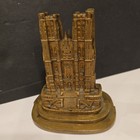 Pair Of Antique Brass Book Ends Modelled After Brussels Cathedral  6 