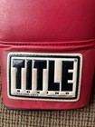 Title Boxing Classic Adult Size 12oz Genuine Leather Gloves Red White - Euc 