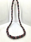 Antique Trade Beads Necklace Black Red   White Skunk Eye Venetian Glass African