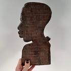 Vintage Antique Hand-carved African Maasai Warrior Ebony Wood Bust 10  Wall Art