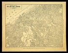 Vintage Cleveland Map Downtown City Street Map Wall Art Original Antique