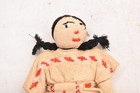 Vintage Native American Doll Beaded Sioux Indian Girl W Leather Fringe 8  Tall