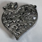 Silver Tone Blue Rhinestones Butterflies   Heart Brooch Butterfly Lapel Pin