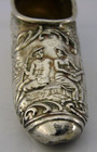 German Hanau Solid Silver Shoe Pin Cushion C1890 Sewing Needlework Antique