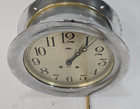 C 1950  Chelsea  Ships Bell Clock Large Dial Nickel Case Free Shipping