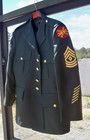 Vintage Us Army Airborne 1st Sergeant Green Dress Uniform Jacket   2 Slacks Nice