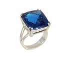 Vintage 29ct Blue Topaz silver Ring  Medieval Medical Arthritis Fever Falcon Gem