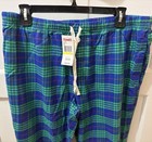 New Vineyard Vines Size M Men s Pajama Lounge Pant Flannel Green Blue Plaid  89
