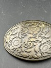 Vintage Ornate Floral Western Oval Silver Tone Metal Belt Buckle 4    Usa Free Shp