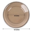 6 Round 12  Beaded Rim Charger Plates Party Events Home Decorations Supplies