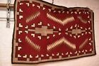 Antique Large Navajo Rug Textile Native American Indian Red  Weaving 64x42 Vtg