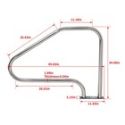 46x35  304 Stainless Steel Swimming Pool Ladder Step Handrail In-ground