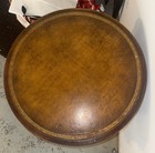 1930s Duncan Phyfe   Leather Top Rotating Library Drum Table   Mahogany   Euc 