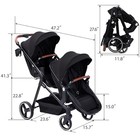 Collapsible Tandem Double Stroller For Infant   Toddler - Reversible Seat