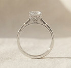 Antique Style Princess Cut Moissanite Engagement Ring Pave Vintage Band 10k Gold