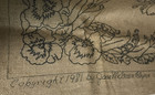 Vtg Rug Hooking Pattern    leona    Pt 1062 Pearl Mcgown Flynn Burlap Floral 25 x40   