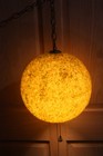 Vintage Mcm Chunky Lucite 12  Ball 3 Way Pull Chain Swag Lamp Works Great
