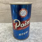 Point Beer Can Pull Tab Blue Red Vintage Metal Stevens Point Breweriana Empty