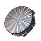 Reflective Radiant Tambourine With Double Row Jingles 8 Inch Hand Drum Held D4z0