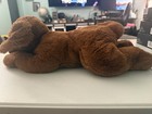 Fao Schwarz Plush Brown Dog Puppy Stuffed Animal 18    Lying Down