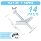 14pcs Hollow Wall Anchors 1 4    Heavy Duty Butterfly Anchors For Drywall  Toggl