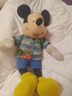 Disney Mickey Mouse Plush Stuffed Animal Hawaiian Shirt Blue Shorts Large 2001