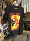 90s Guns N  Roses Use Your Illusion Tour 1991 Black Capped Tshirt Size M l Rare 