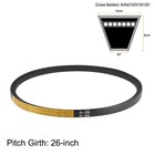 2 Pcs A26 V-belts For Industry A-section Rubber Drive Belt 26  Pitch Length