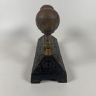 Antique Brass And Cast Iron Base Fireplace Tool Rest Fire Dog Beautiful Patina