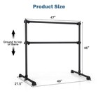 4ft Portable Double Freestanding Ballet Barre Dancing Stretching Black