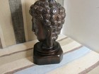 Buddha Wooden Head 8  Tall Beautifully Carved Figure statue Wood Base-thailand