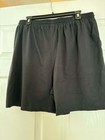 Womens Black Drawstring Shorts Elastic Waist Cotton Blend Lounge Casual Nwt