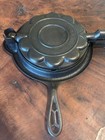 Vintage Alfred Andresen   Co  Cast Iron Heart Shape Waffle Iron Maker W  Base