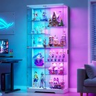 71    Display Cabinet With Glass Doors  Large Tall Display Case With 10-tier Shelf