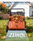 Garvee 21  Manual Push Lawn Sweeper With 4-brush System 3 5cu Ft Leaf Blower Bag