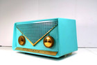 Vintage Old Nice Turquoise Olympic Mid Century Atomic Crack Free Antique Radio