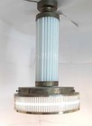Antique Vintage Art Deco Brass Ceiling Light Pendant Milk Glass Lamp Fixture Usa