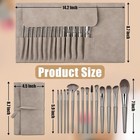 14pcs Makeup Brush Set Professional Face   Eye Brushes W  Pu Bag Grayish